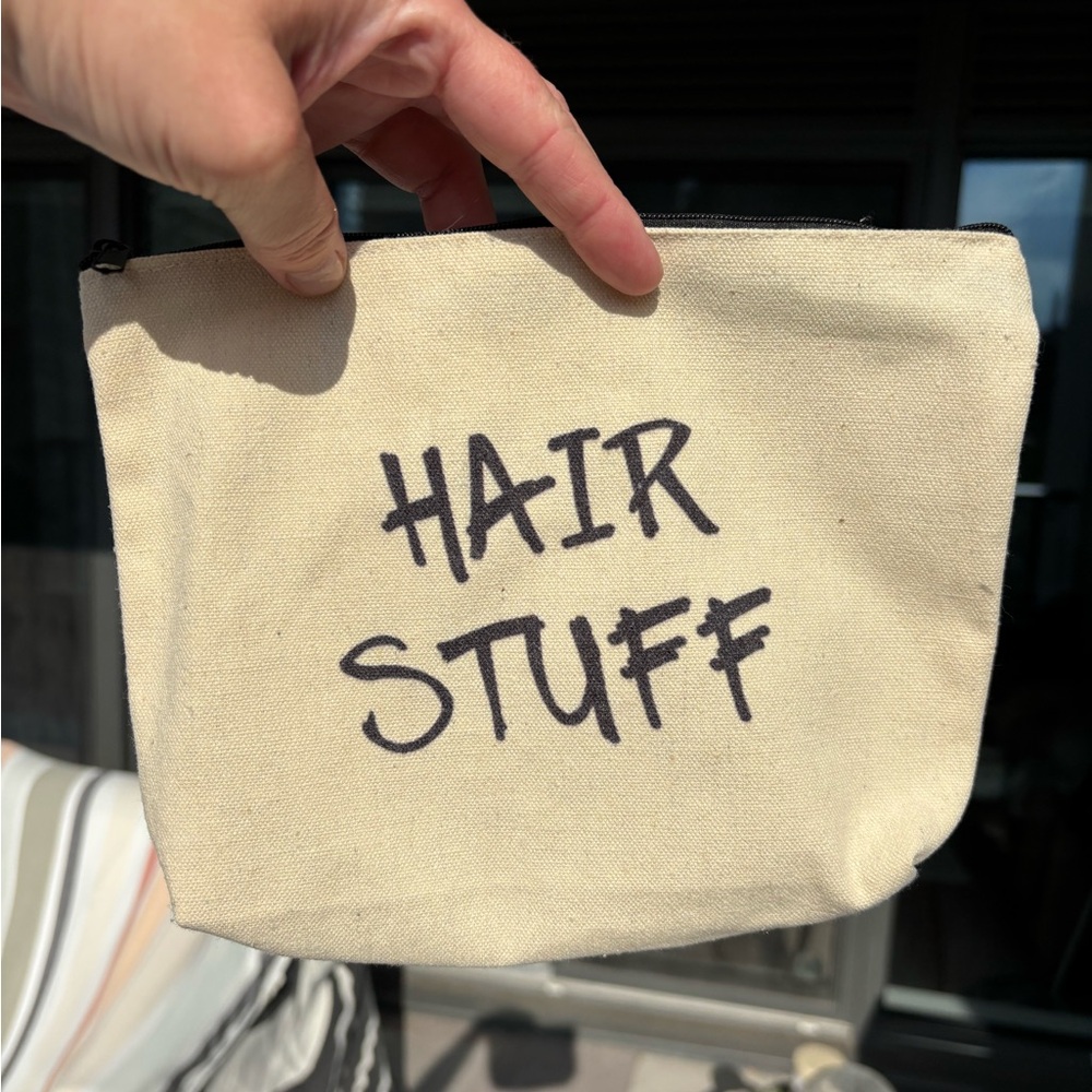 Canvas Pouch with 'Hair Stuff' Print